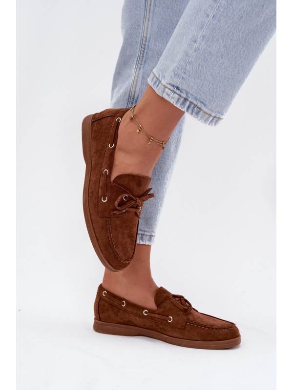 Women's Loafers Moccasins With Lacing Camel Calivra