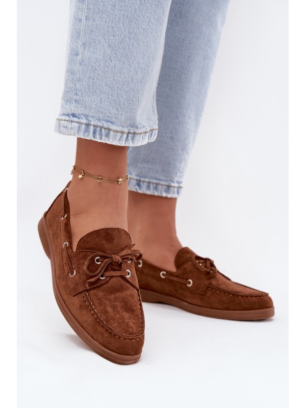 Women's Loafers Moccasins With Lacing Camel Calivra
