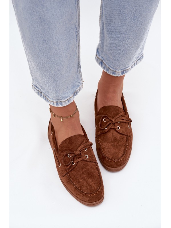 Women's Loafers Moccasins With Lacing Camel Calivra