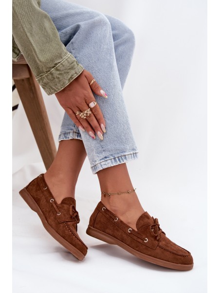 Women's Loafers Moccasins With Lacing Camel Calivra