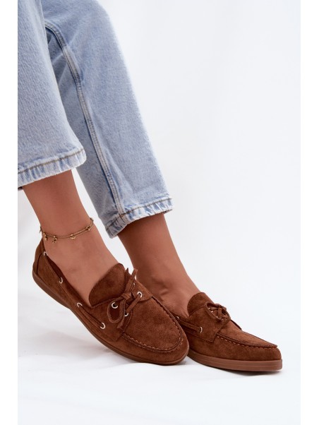 Women's Loafers Moccasins With Lacing Camel Calivra