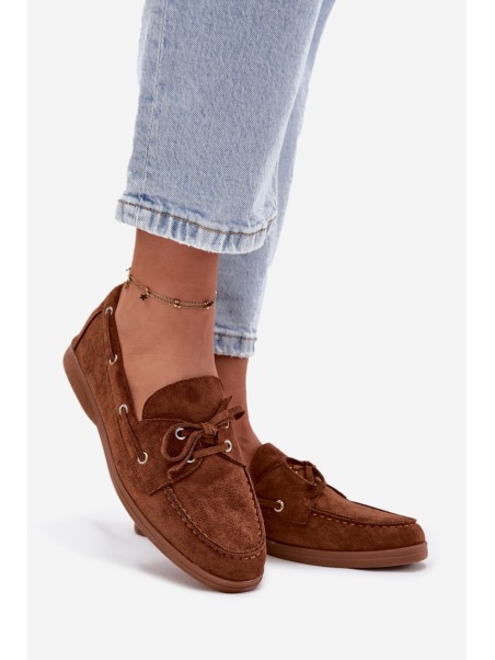 Women's Loafers Moccasins With Lacing Camel Calivra