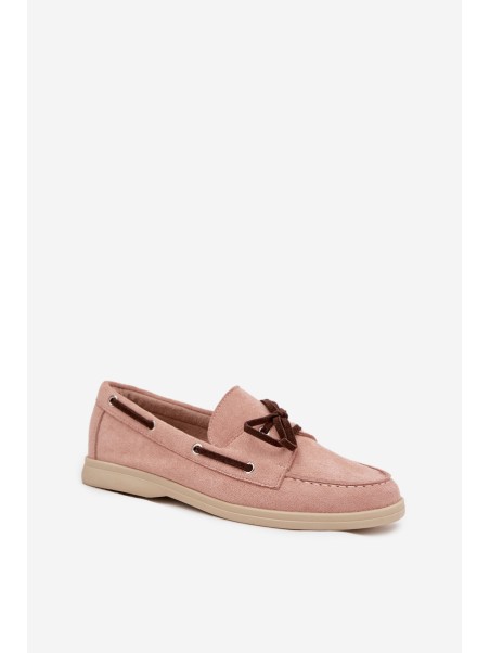 Women's Loafers With Laces Light Pink Calivra