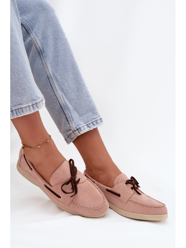 Women's Loafers With Laces Light Pink Calivra Women's Loafers With Laces Light Pink Calivra