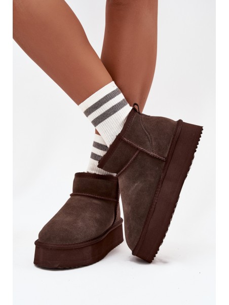 Suede Snow Boots for Women Vinceza 97962 Chocolate