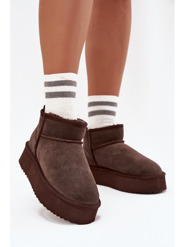 Suede Snow Boots for Women Vinceza 97962 Chocolate 2