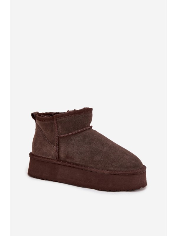 Suede Snow Boots for Women Vinceza 97962 Chocolate