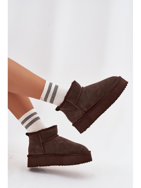 Suede Snow Boots for Women Vinceza 97962 Chocolate