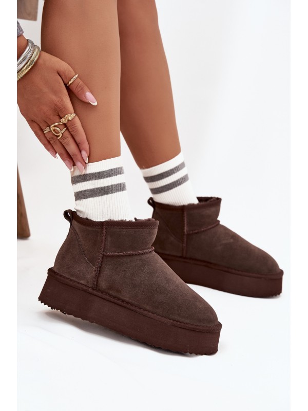 Suede Snow Boots for Women Vinceza 97962 Chocolate