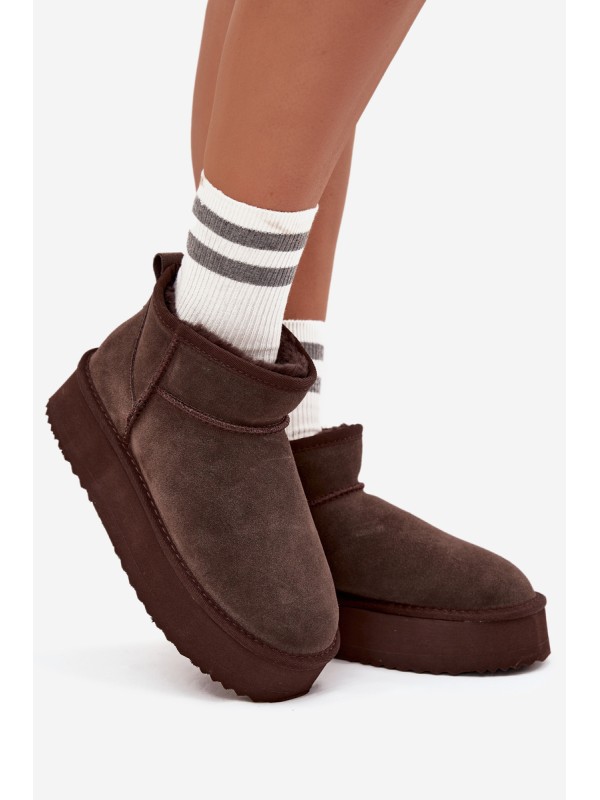 Suede Snow Boots for Women Vinceza 97962 Chocolate