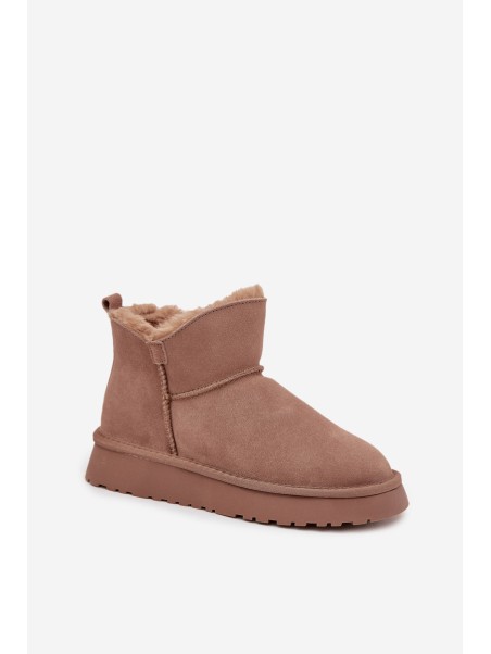 Suede Snow Boots for Women on Platform Vinceza 97962 Beige