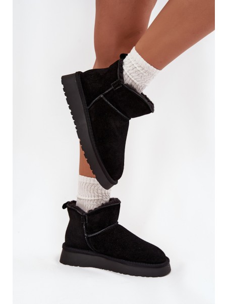 Snow boots made of natural suede lined with fur Vinceza 97961 Black