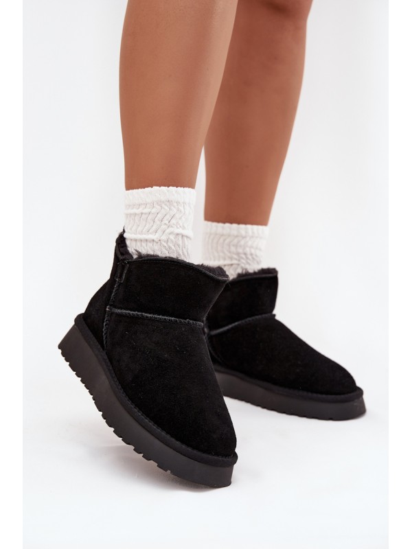 Snow boots made of natural suede lined with fur Vinceza 97961 Black 2
