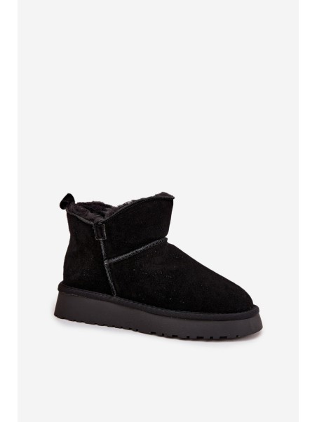 Snow boots made of natural suede lined with fur Vinceza 97961 Black