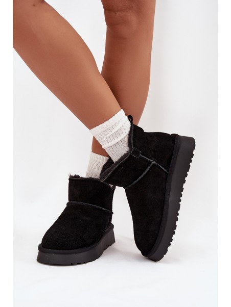 Snow boots made of natural suede lined with fur Vinceza 97961 Black