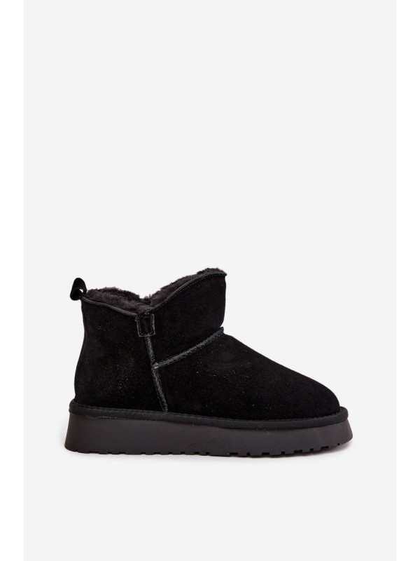 Snow boots made of natural suede lined with fur Vinceza 97961 Black