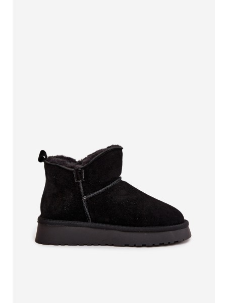Snow boots made of natural suede lined with fur Vinceza 97961 Black