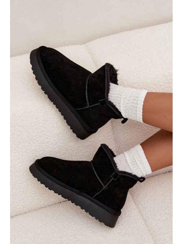 Snow boots made of natural suede lined with fur Vinceza 97961 Black