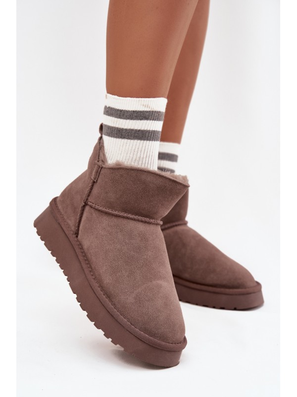 Snow boots made of natural suede lined with fur Vinceza 97961 brown 2