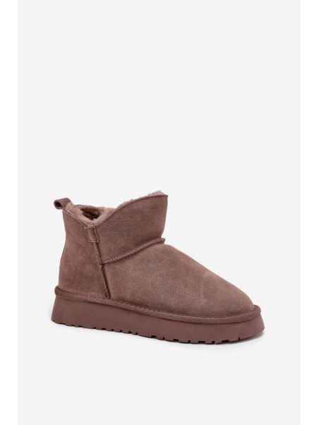 Snow boots made of natural suede lined with fur Vinceza 97961 brown