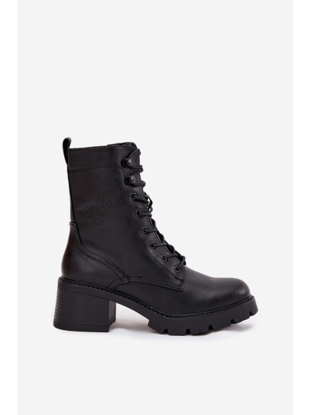 Women's workery boots on block Vinceza 89136 black