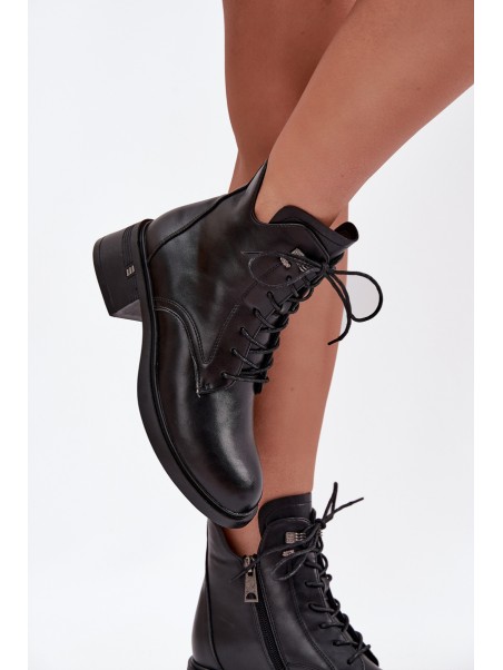 Insulated Women's Block Heeled Ankle Boots Vinceza 58602 Black