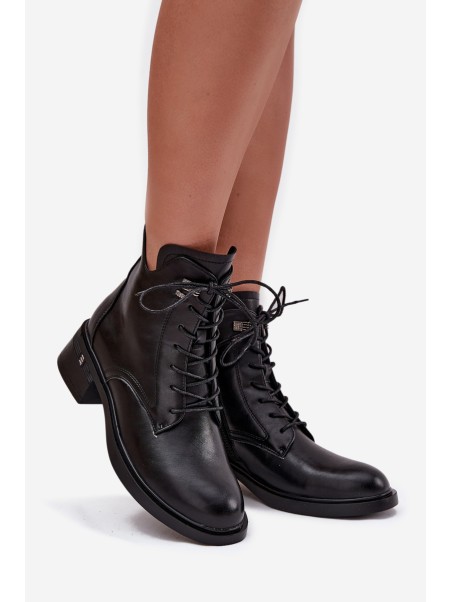 Insulated Women's Block Heeled Ankle Boots Vinceza 58602 Black