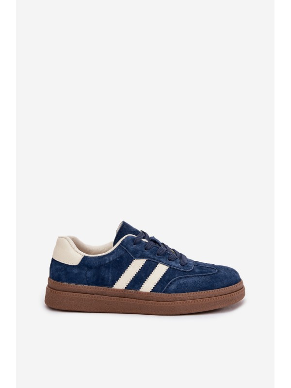 Women's Suede Sneakers on Platform Dark Blue Sylviona