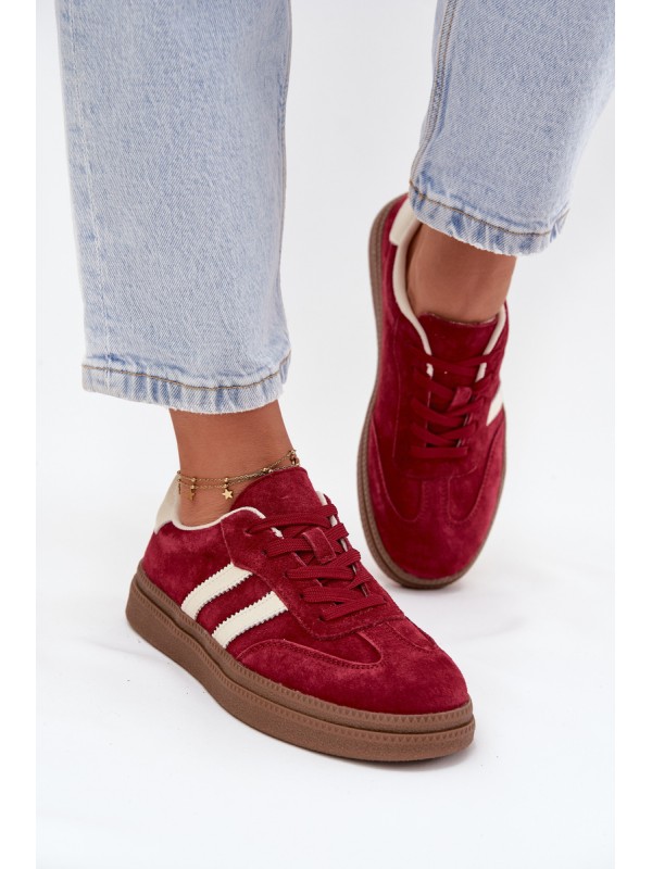 Women's Suede Sneakers on Platform Bordeaux Sylviona