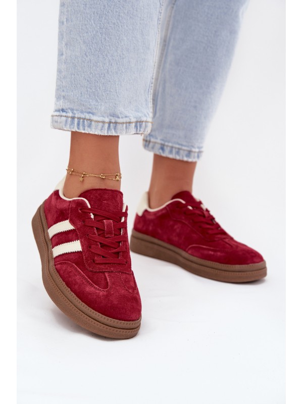 Women's Suede Sneakers on Platform Bordeaux Sylviona 2
