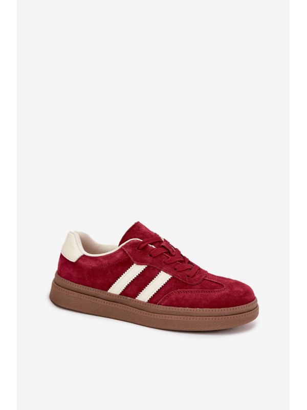 Women's Suede Sneakers on Platform Bordeaux Sylviona