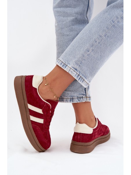 Women's Suede Sneakers on Platform Bordeaux Sylviona
