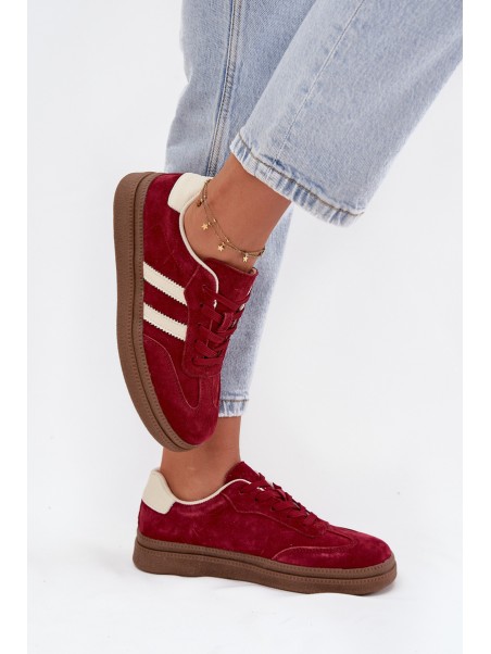 Women's Suede Sneakers on Platform Bordeaux Sylviona