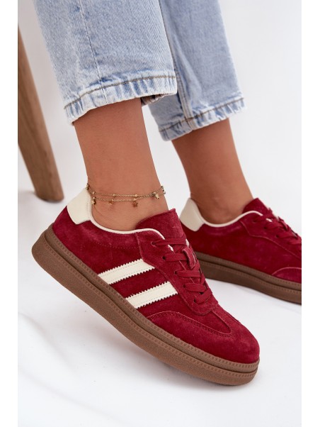 Women's Suede Sneakers on Platform Bordeaux Sylviona