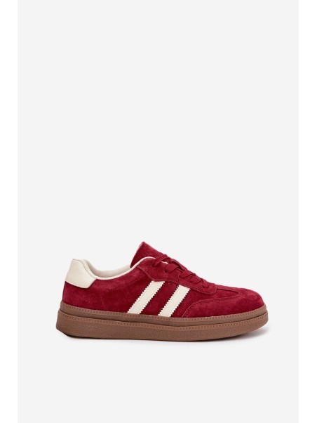 Women's Suede Sneakers on Platform Bordeaux Sylviona