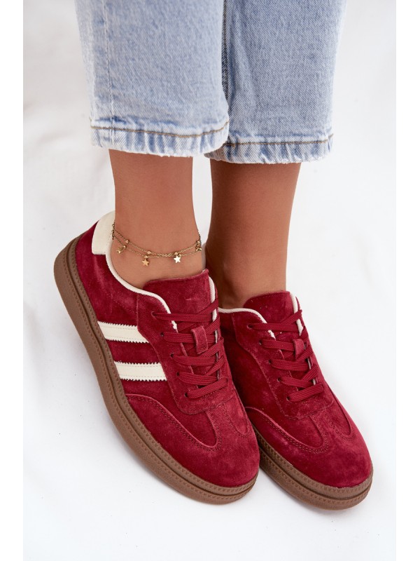 Women's Suede Sneakers on Platform Bordeaux Sylviona