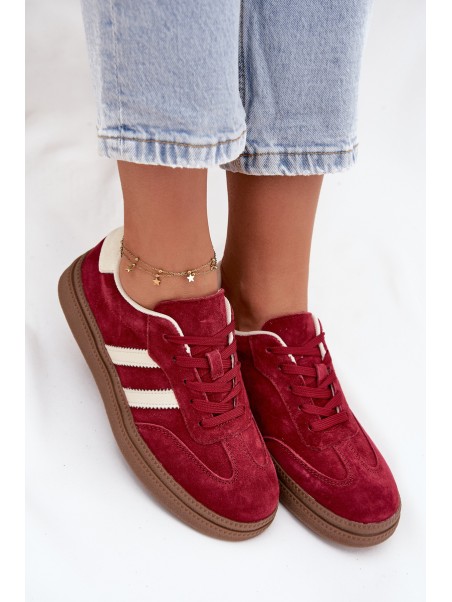 Women's Suede Sneakers on Platform Bordeaux Sylviona