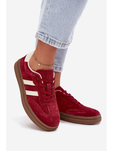 Women's Suede Sneakers on Platform Bordeaux Sylviona