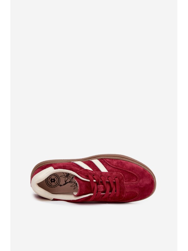 Women's Suede Sneakers on Platform Bordeaux Sylviona