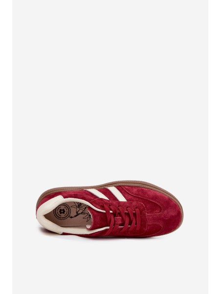 Women's Suede Sneakers on Platform Bordeaux Sylviona