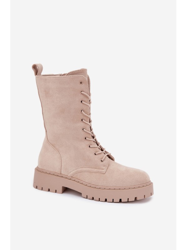 Women's Workery Boots Lined Beige Marvielle 2