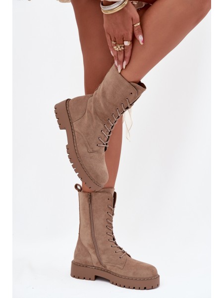 Women's Work Boots Lined Khaki Marvielle