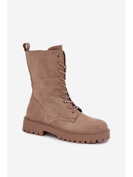 Women's Work Boots Lined Khaki Marvielle