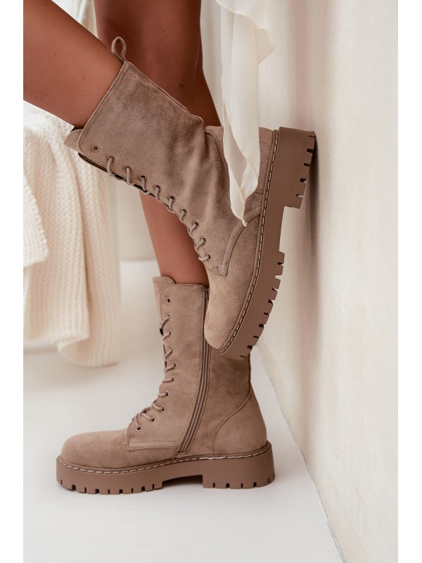 Women's Work Boots Lined Khaki Marvielle