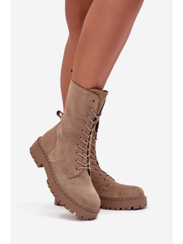 Women's Work Boots Lined Khaki Marvielle