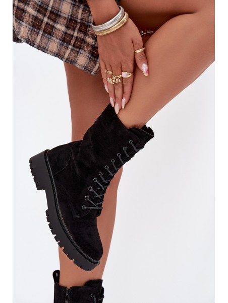 Women's Workery Boots Lined Black Marvielle