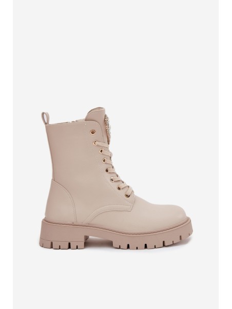 Women's workery with crystals on the tongue light beige Rosira