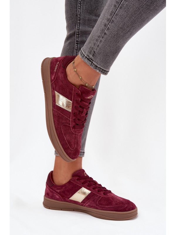 Suede Women's Sneakers Vinceza 14029 Burgundy