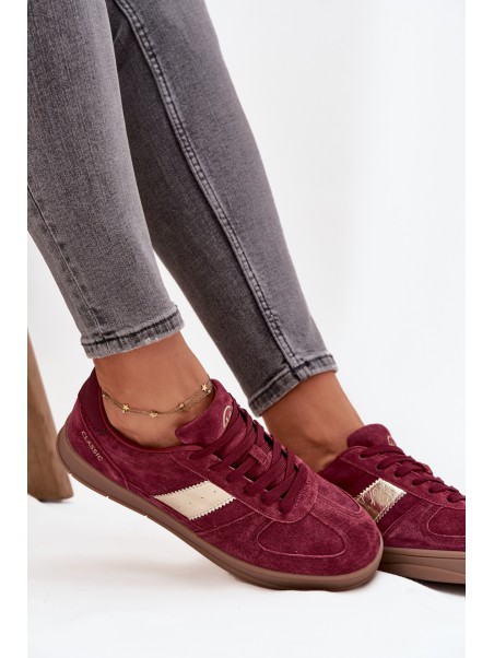 Suede Women's Sneakers Vinceza 14029 Burgundy