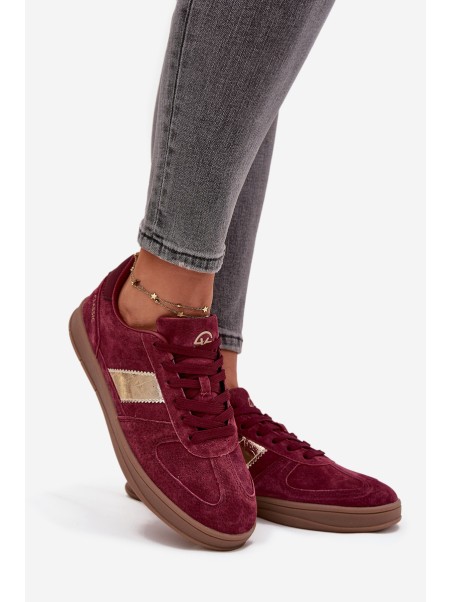 Suede Women's Sneakers Vinceza 14029 Burgundy